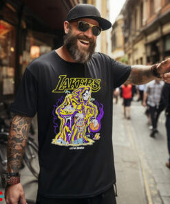 Los Angeles Lakers x Warren Lotas skeleton basketball shirt