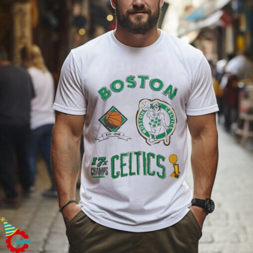 Men's Mitchell & Ness Oatmeal Boston Celtics Hardwood Classics Legacy Defined Retro Championship T Shirt