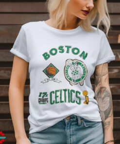 Men's Mitchell & Ness Oatmeal Boston Celtics Hardwood Classics Legacy Defined Retro Championship T Shirt