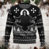 Kiss I Was Made For Loving You Black And Red Knitted Ugly Christmas Sweater