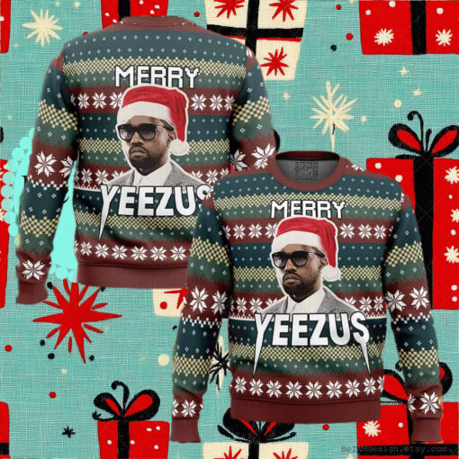 Merry Yeezus Kanye West Ugly Christmas Sweater 2024 Unisex Sweater Xmas