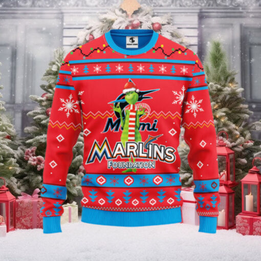 Miami Marlins Funny Grinch Ugly Christmas Sweater