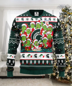 Michigan State Spartans 12 Grinch Xmas Day Ugly Christmas Sweater