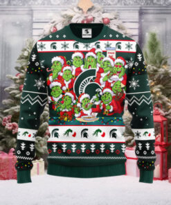 Michigan State Spartans 12 Grinch Xmas Day Ugly Christmas Sweater