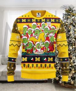 Michigan Wolverines 12 Grinch Xmas Day Ugly Christmas Sweater