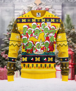 Michigan Wolverines 12 Grinch Xmas Day Ugly Christmas Sweater