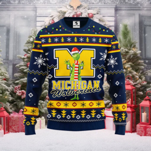 Michigan Wolverines Funny Grinch Ugly Christmas Sweater