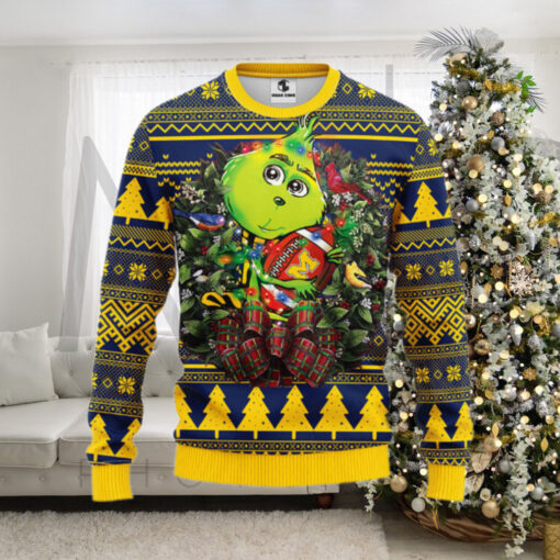 Michigan Wolverines Grinch Hug Ugly Christmas Sweater