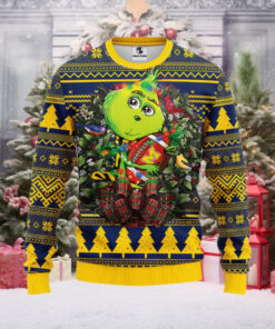 Michigan Wolverines Grinch Hug Ugly Christmas Sweater