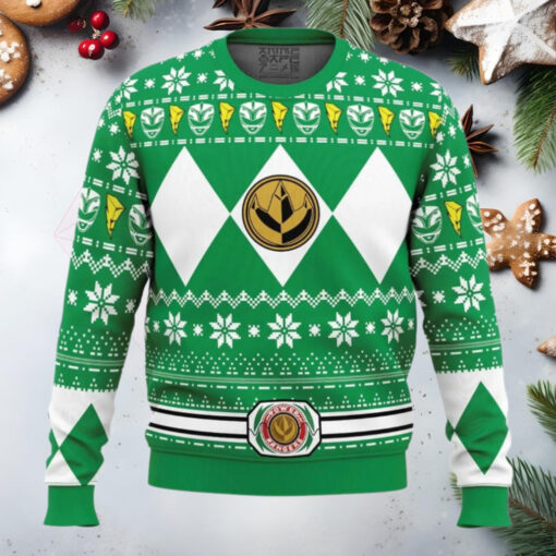 Mighty Morphin Green Ranger Power Rangers Anime Ugly Christmas Sweater