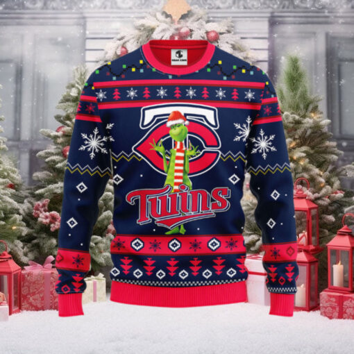 Minnesota Twins Funny Grinch Ugly Christmas Sweater