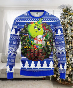 New York Mets Grinch Hug Ugly Christmas Sweater