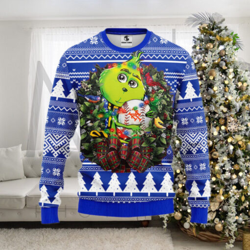 New York Mets Grinch Hug Ugly Christmas Sweater