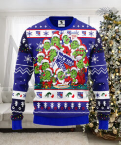 New York Rangers 12 Grinch Xmas Day Ugly Christmas Sweater