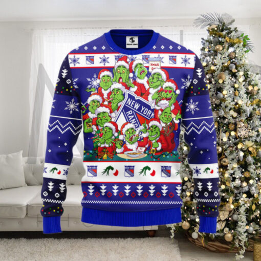 New York Rangers 12 Grinch Xmas Day Ugly Christmas Sweater