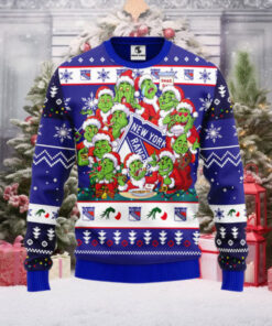 New York Rangers 12 Grinch Xmas Day Ugly Christmas Sweater