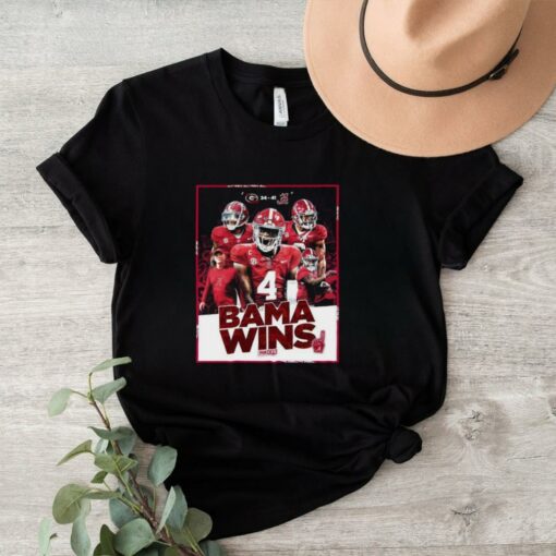 Official Bama Wins Alabama Crimson Tide 41 34 Georgia Bulldogs Score Poster 2024 t shirt