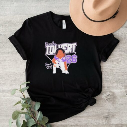 Official Brandon Tolvert #26 Tarleton State Texans football caricature signature t shirt