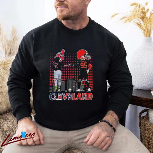 Official Cleveland Guardians Jose Ramirez Cleveland Browns Myles Garrett Proud Signatures Shirt