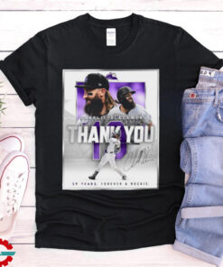 Official Colorado Rockies Charlie Blackmon Thank You 14 Years Forever A Rockie Signature Poster t shirt