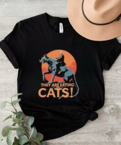 Official Donald Trump They Are Eating The Cats Funny Meme Trump Riding Cat Shirt