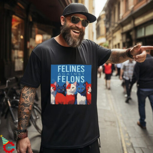 Official Felines Against Felons Kamala Harris Democrat Shirt