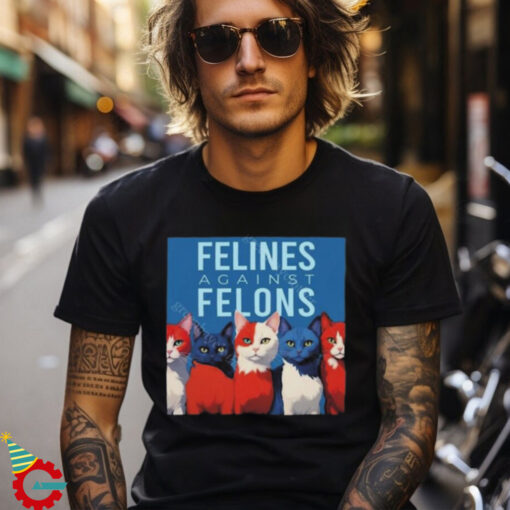 Official Felines Against Felons Kamala Harris Democrat Shirt