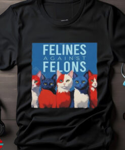 Official Felines Against Felons Kamala Harris Democrat Shirt