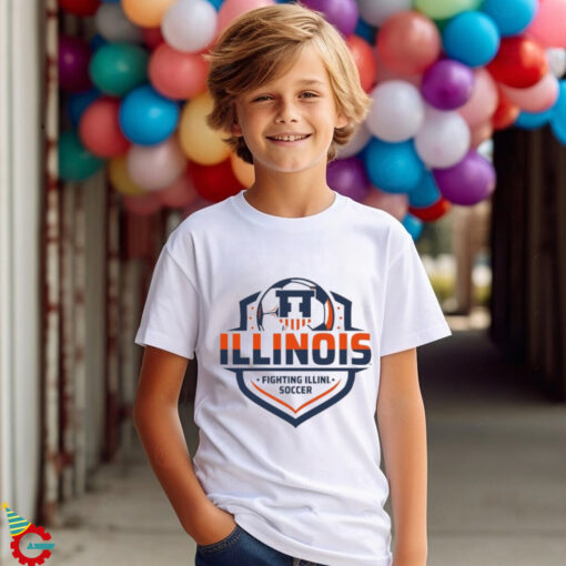 Official Illinois Fighting Illini Soccer Logo White T Shirt