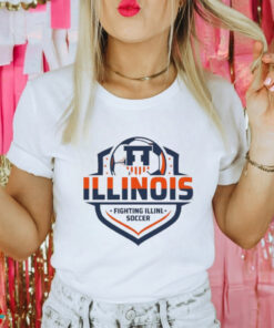 Official Illinois Fighting Illini Soccer Logo White T Shirt