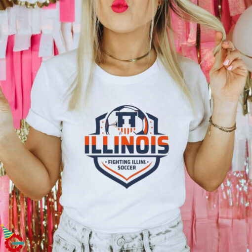 Official Illinois Fighting Illini Soccer Logo White T Shirt