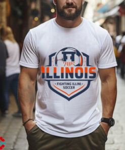 Official Illinois Fighting Illini Soccer Logo White T Shirt