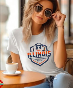 Official Illinois Fighting Illini Soccer Logo White T Shirt