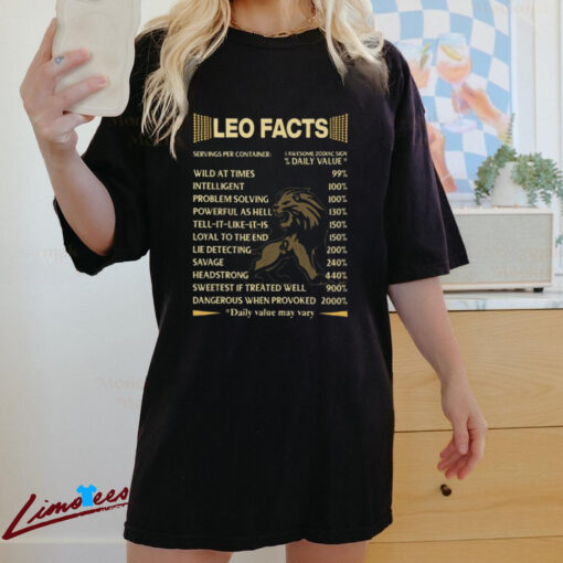 Official Leo Zodiac Shirt 1 Awesome Zodiac Sign Facts Shirt