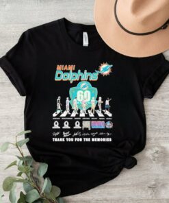 Official Miami Dolphins Logo Signature Thank You For The Memories Shirt