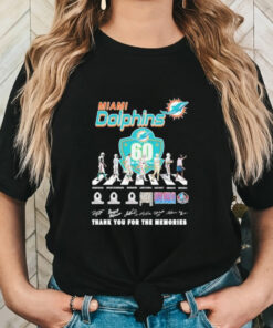 Official Miami Dolphins Logo Signature Thank You For The Memories Shirt