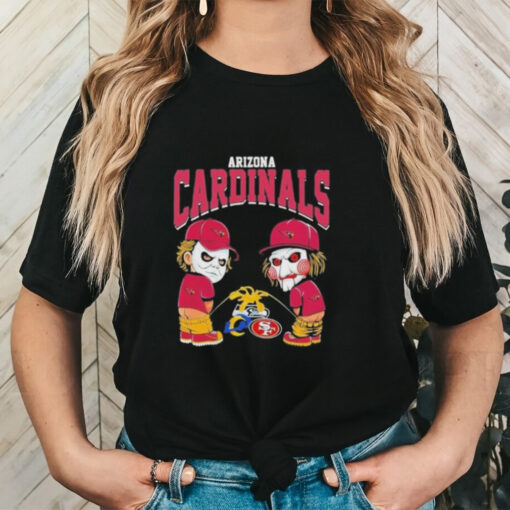 Official Michael Myers And Billy The Puppet X Arizona Cardinals Pee On NFL Teams Halloween 2024 Shirt