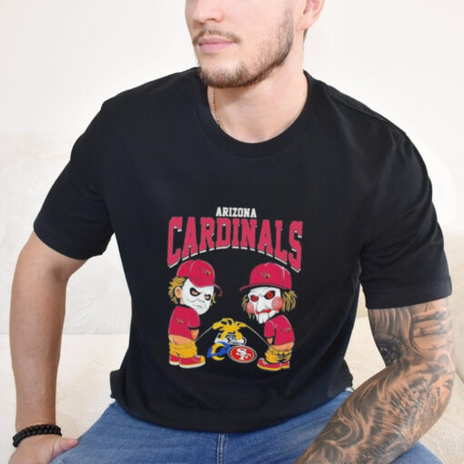 Official Michael Myers And Billy The Puppet X Arizona Cardinals Pee On NFL Teams Halloween 2024 Shirt