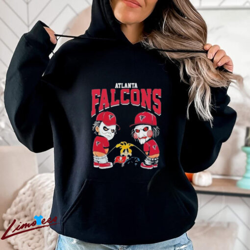 Official Michael Myers And Billy The Puppet X Atlanta Falcons Pee On NFL Teams Halloween 2024 Shirt