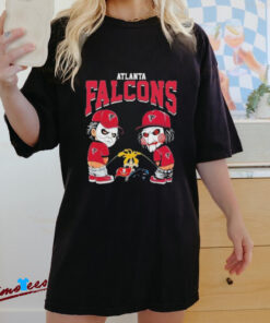 Official Michael Myers And Billy The Puppet X Atlanta Falcons Pee On NFL Teams Halloween 2024 Shirt