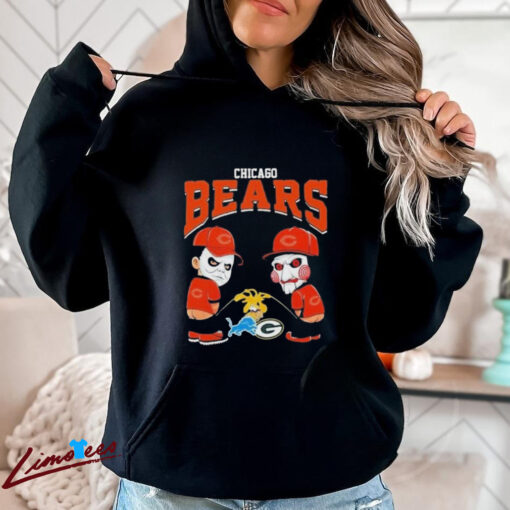 Official Michael Myers And Billy The Puppet X Chicago Bears Pee On NFL Teams Halloween 2024 Shirt