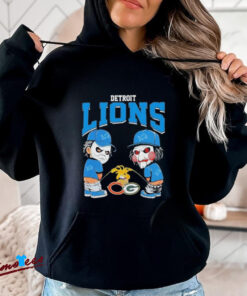 Official Michael Myers And Billy The Puppet X Detroit Lions Pee On NFL Teams Halloween 2024 Shirt