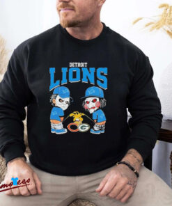 Official Michael Myers And Billy The Puppet X Detroit Lions Pee On NFL Teams Halloween 2024 Shirt