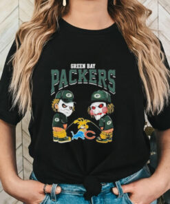 Official Michael Myers And Billy The Puppet X Green Bay Packers Pee On NFL Teams Halloween 2024 Shirt