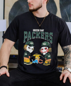 Official Michael Myers And Billy The Puppet X Green Bay Packers Pee On NFL Teams Halloween 2024 Shirt