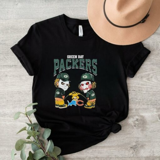 Official Michael Myers And Billy The Puppet X Green Bay Packers Pee On NFL Teams Halloween 2024 Shirt