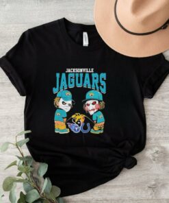 Official Michael Myers And Billy The Puppet X Jacksonville Jaguars Pee On NFL Teams Halloween 2024 Shirt