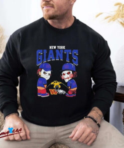 Official Michael Myers And Billy The Puppet X New York Giants Pee On NFL Teams Halloween 2024 Shirt