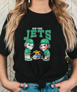 Official Michael Myers And Billy The Puppet X New York Jets Pee On NFL Teams Halloween 2024 Shirt