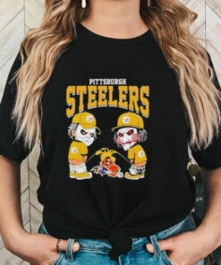 Official Michael Myers And Billy The Puppet X Pittsburgh Steelers Pee On NFL Teams Halloween 2024 Shirt